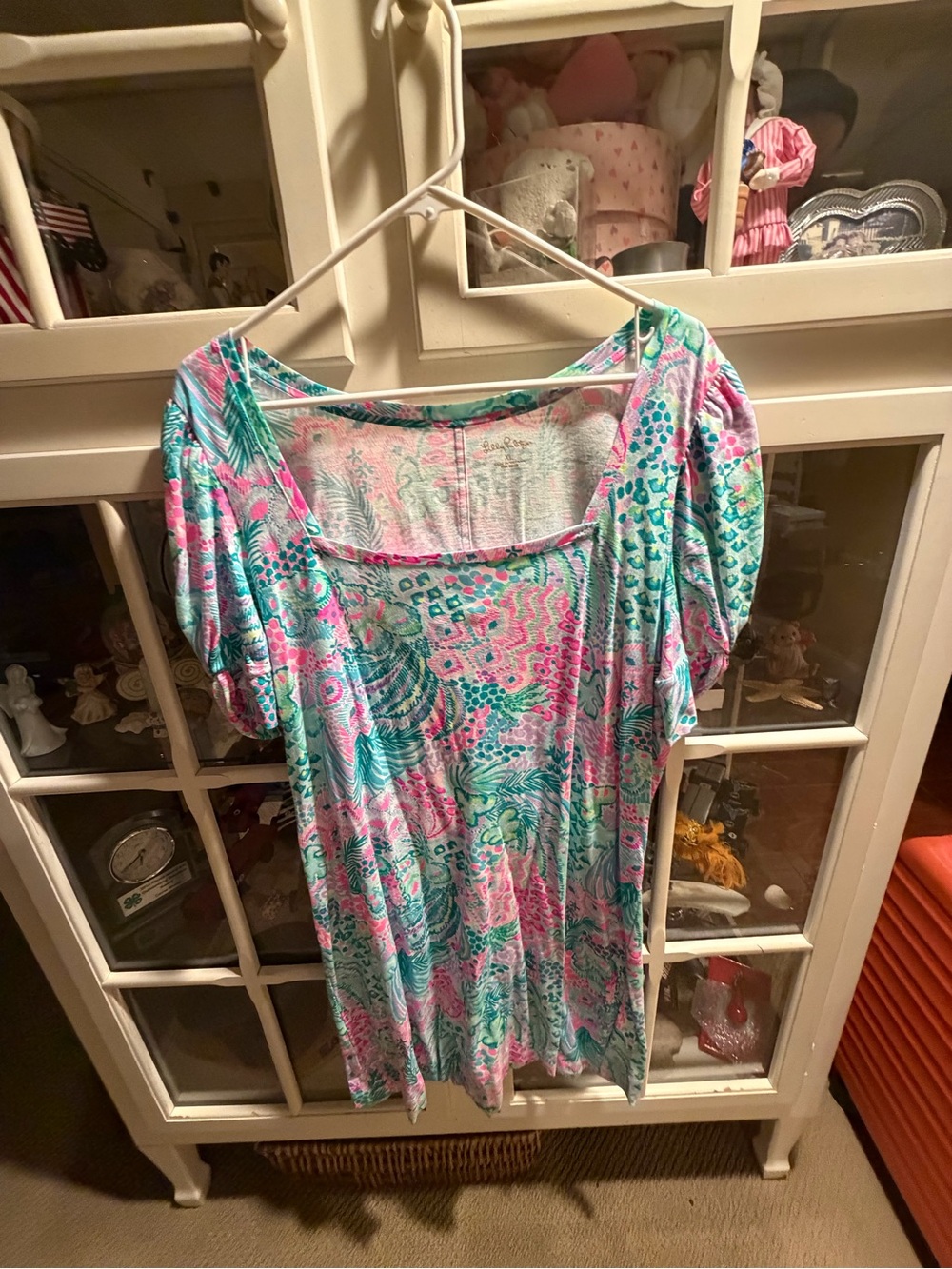 Lilly Pulitzer Pink & Teal Floral Scoop Neck Tunic